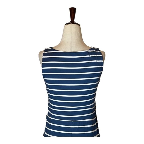 Eddie Bauer Blue And White Striped Sleeveless V Neck Fit And Flare Dress Size S - Picture 5 of 8